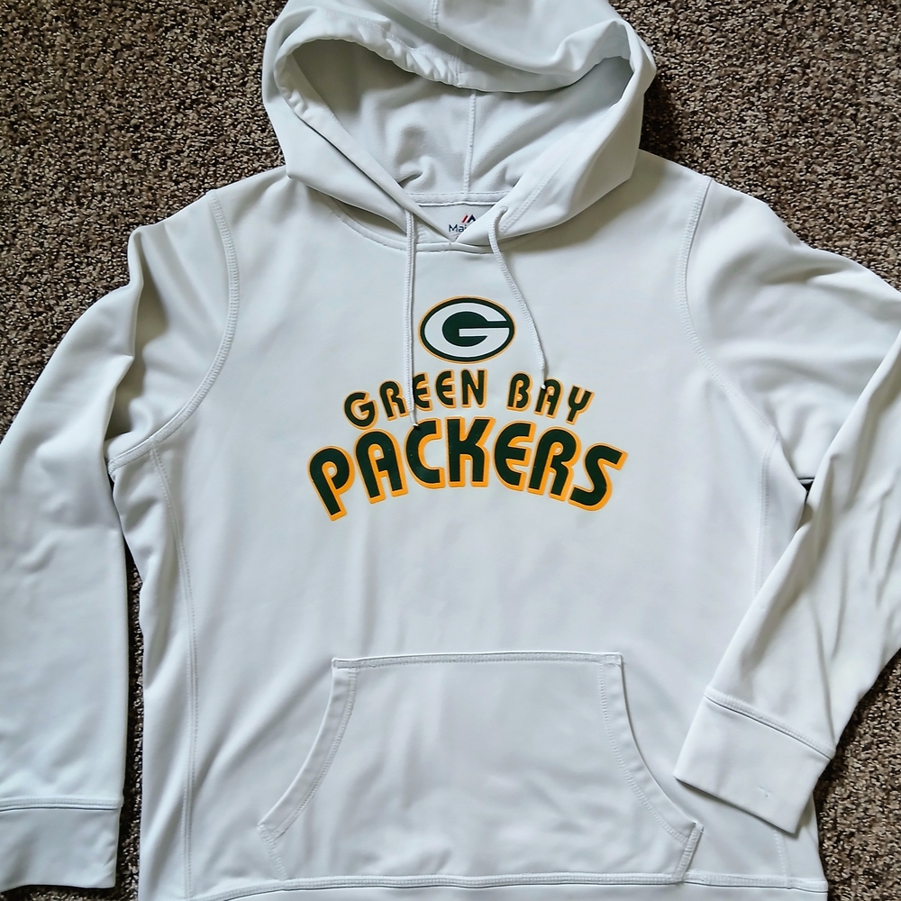 Majestic White Green Bay Packers Sweatshirt